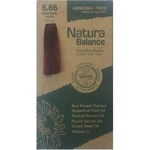 Natura Balance Organik Krem Sa Boyas 6.66 Vine Kzl 60 ml