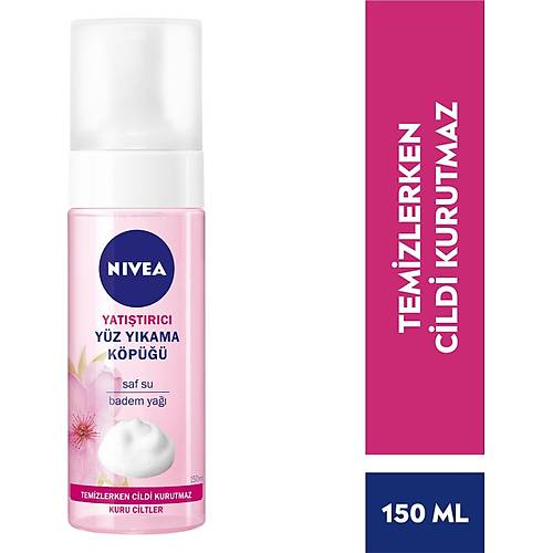 NIVEA Yz Ykama Kp Yattrc 150ml Kuru Ciltler Derinlemesine Yz Temizleme, Doal Badem Ya