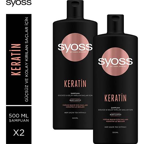 Syoss Keratin Mkemmellii ampuan 500 Ml X 2 Adet