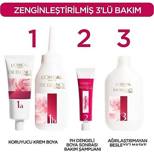 Loreal Paris Excellence Creme Sa Boyas 6.32 Altn Ak Kahve