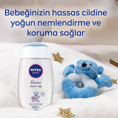 NIVEA Baby Hassas Bebek Ya (200ml), Hassas ciltler, Bebek Cilt Bakm, Youn nemlendirme