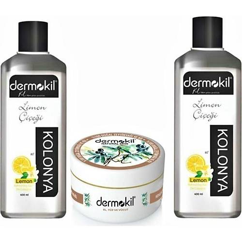 Dermokil Limon iei Kolonyas 400ml *2 Adet +Doal Zeytinya- Kil zl Nemlendirici Krem 300 Ml