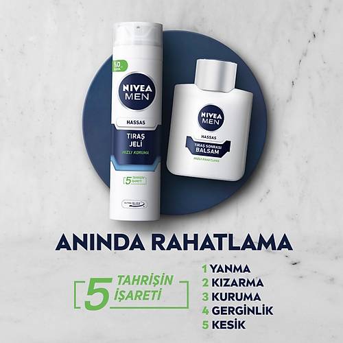 NIVEA Men Hassas Tra Sonras Balsam 100ml, Hassas Ciltler,Alkolsz Forml