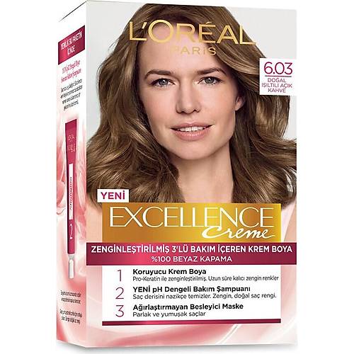 Loreal Paris Excellence Creme 6.03 Doal Iltl Ak Kahve Sa Boyas