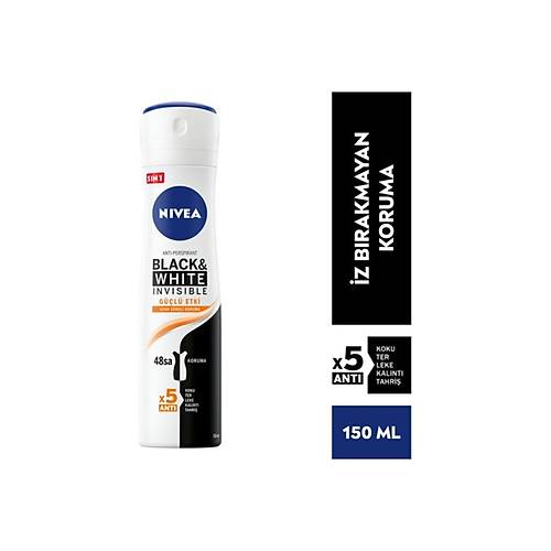 Nivea Kadn Black White Gl Etki Sprey Deodorant 150 ml