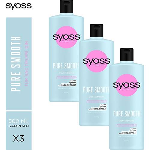 Syoss Pure Micellar ampuan 500Ml X 3 Adet