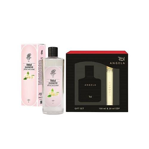 Rebul Angela Edp 100 ml + 20 ml Kadn Parfm + Jasmine - Yasemin Kokulu Kolonya 250 ml zel Set