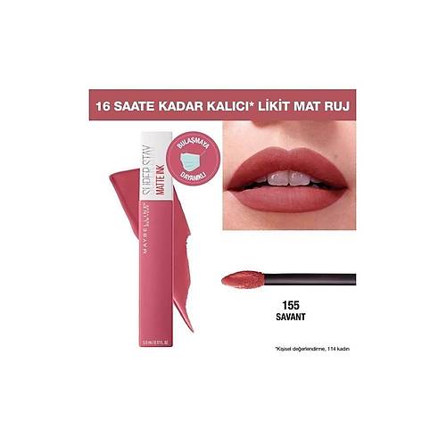 Maybelline New York Sper Stay Matte Ink Likit Mat Ruj 155 Sava 5 ML