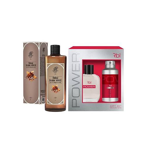 Rebul Power Set Parfm 100 ml + Deodorant Spray 150 ml + Dark Spice Kolonya 250ML (Cam ie)