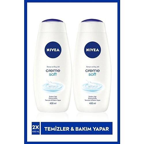 Nivea Creme Soft Kremsi Dokunu Banyo ve Du Jeli 400ML,BADEM Ya,nemlendirici Du Jeli,x2 Adet