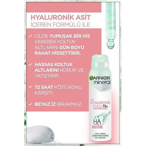 Garnier Mineral Hyaluronik Bakm Sprey Deodorant