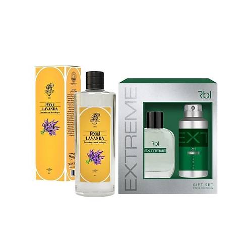 Rebul Extreme Set Parfm 100 ml + Deodorant Spray 150 ml + Lavanda Kolonya Cam ie 250 ML zel Set