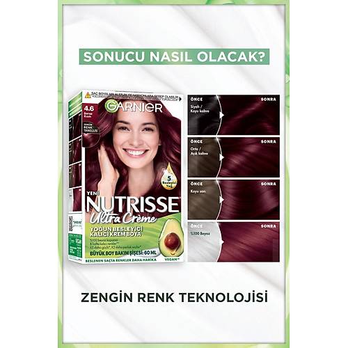 Garnier Nutrisse Youn Besleyici Kalc Krem Sa Boyas 4.6 arap Kzl