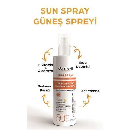 Dermokil Sun Spray ok Ynl Gne Koruyucu Spf50 200 ml