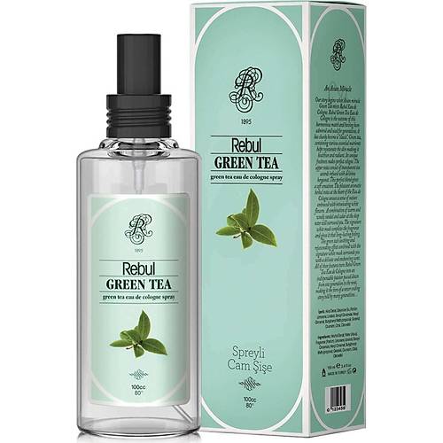 Rebul Green Tea - Yeil ay Kokulu Kolonya 100 Ml (Cam ie) Spreyli