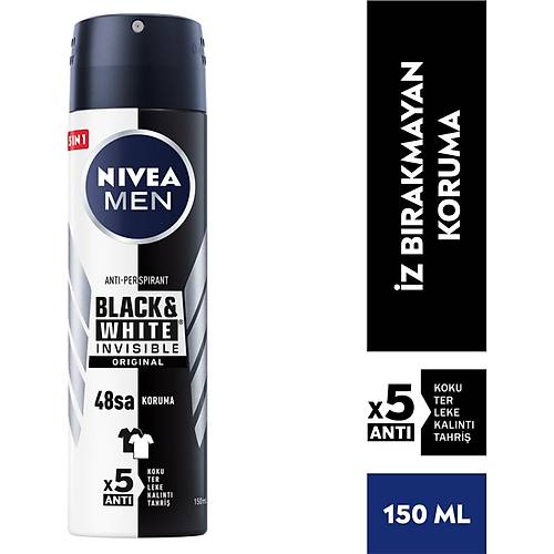 NIVEA Men Erkek Sprey Deodorant Black&White Invisible 