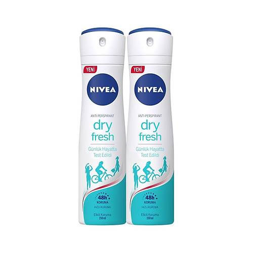 Nivea Dry Fresh Kadn Sprey Deodorant 150 ml 2'li Avantaj Paketi 13254987