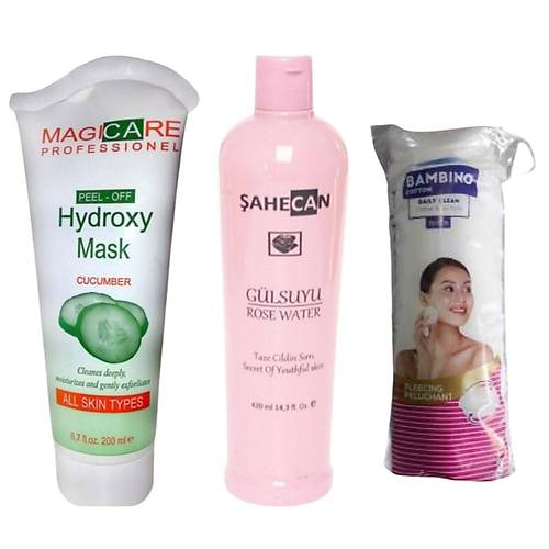 Magicare ahecan Gl Suyu 420 ml+Magcare Salatalk zl Soyulan Maske 200 Ml+Bambino Disk Makyaj