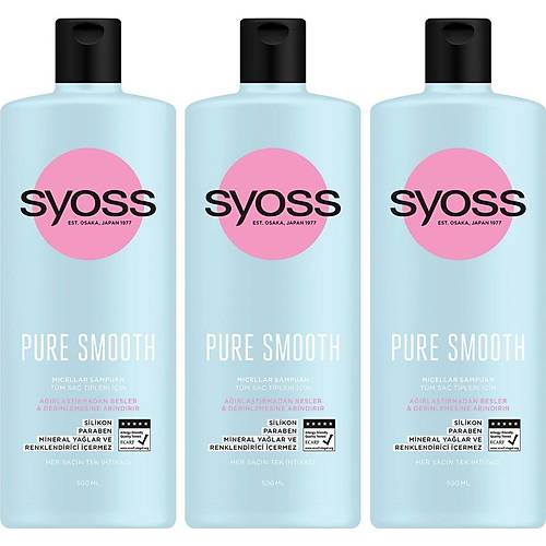 Syoss Pure Micellar ampuan 500Ml X 3 Adet