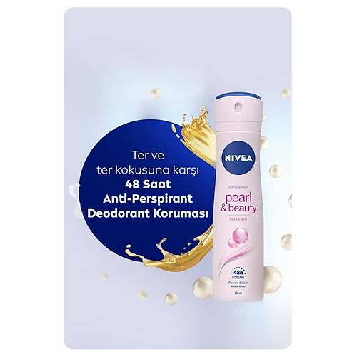 Nivea Kadn Sprey Deodorant Pearl&Beauty 150ml, Ter Kokusuna Kar 48 Saat Koruma