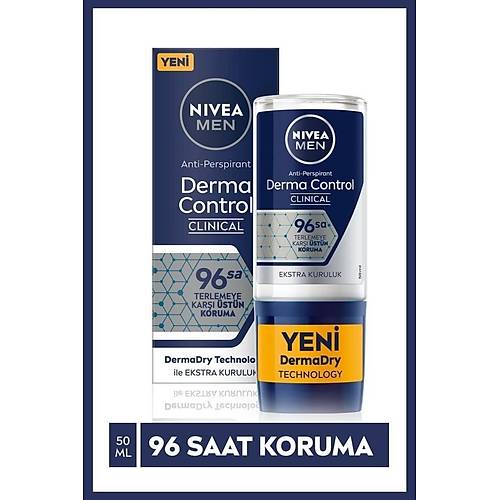 Nvea Derma Control Clinical Erkek Roll-On 50 Ml,96 Saat stn Koruma,ekstra Kuruluk,anti-Perspirant