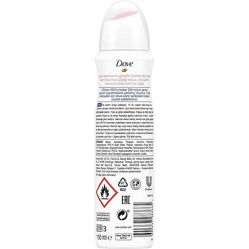 Dove Kadn Sprey Deodorant Lotus iei Kokusu Ildayan Bakm 150 ml