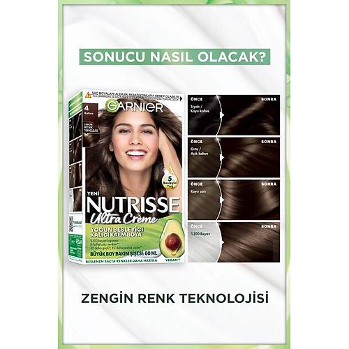 Garnier Nutrisse Youn Besleyici Kalc Krem Sa Boyas 4  Kahve