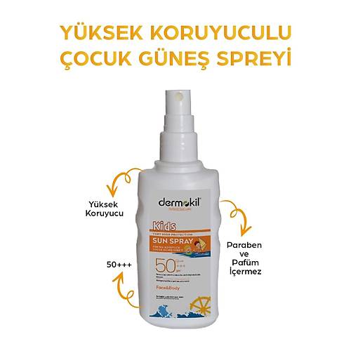 Dermokil 50+++Spf Yksek Koruyucu ocuk Gne Spreyi 200 ml