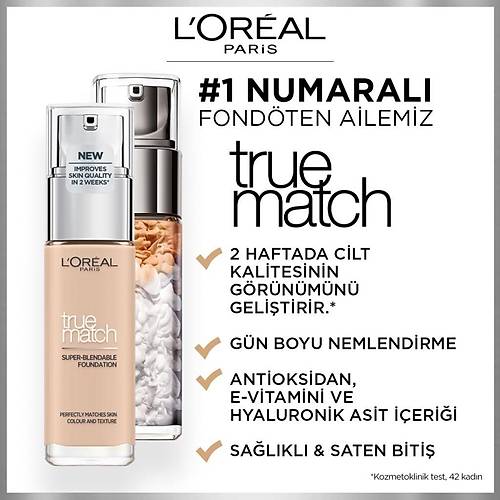 L'Oral Paris True Match Bakm Yapan Fondten 1R ROSE IVORY