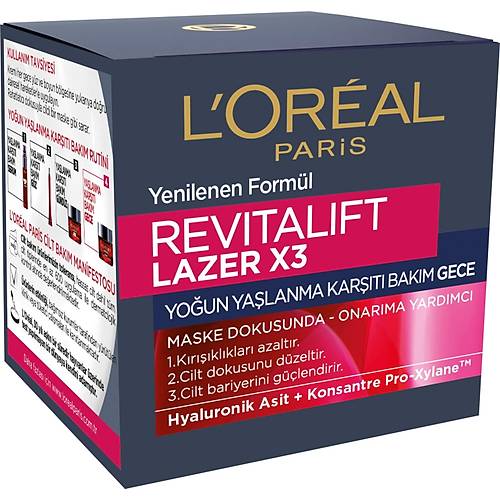 L'Oral Paris Revitalift Lazer X3 Youn Gece Bakm Kremi