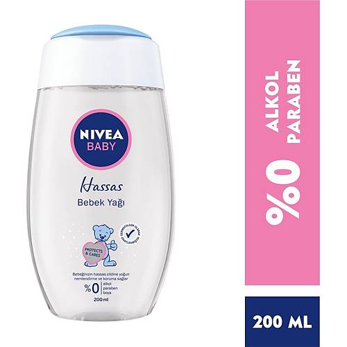 NIVEA Baby Hassas Bebek Ya (200ml), Hassas ciltler, Bebek Cilt Bakm, Youn nemlendirme