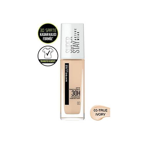 Maybelline New York Super Stay Active Wear 30H Fondten 03 True Ivory