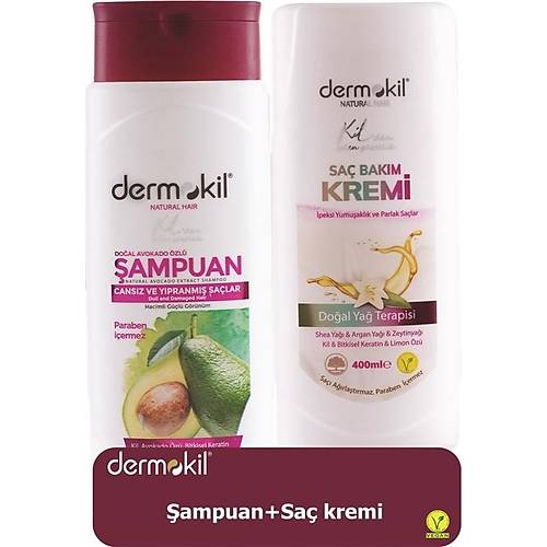 Dermokil Avokado ampuan 400 ml + Sa Kremi 400 ml 2'li Set