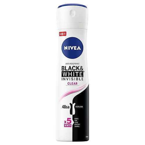 Nivea Black&White Invisible Clear Kadn Deodorant Sprey 150 ML