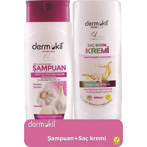 Dermokil Sarmsak zl ampuan 400 ml + Sa Kremi 400 ml 2'li Set