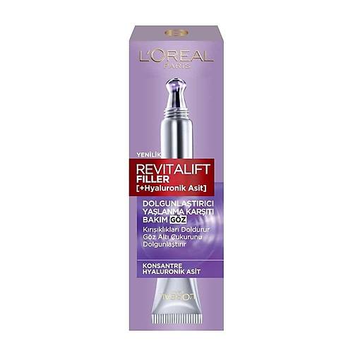 L'Oral Paris Revitalift Filler Dolgunlatrc Yalanma Kart Gz Bakm Kremi - Hyaluronik Asit 