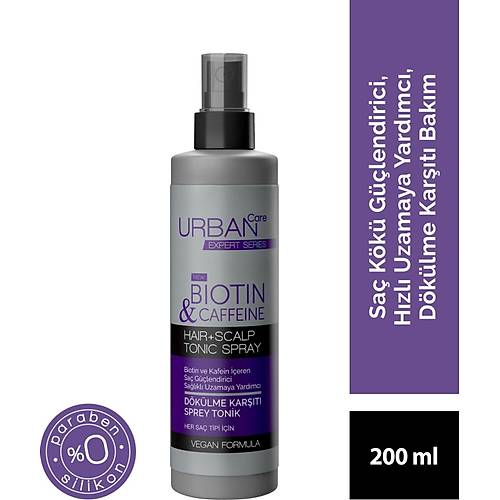 URBAN Care Expert Serisi Biotin ve Kafein Dklme Kart Sa Tonii-Hzl Uzamaya Yardmc-200 ML