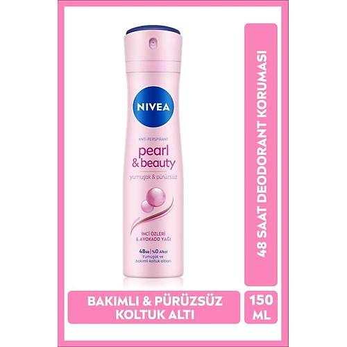 Nivea Kadn Sprey Deodorant Pearl&Beauty 150ml, Ter Kokusuna Kar 48 Saat Koruma