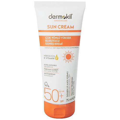 Dermokil Sun Cream SPF 50 ok Ynl Yksek Koruyucu Gne Kremi (75 ml)