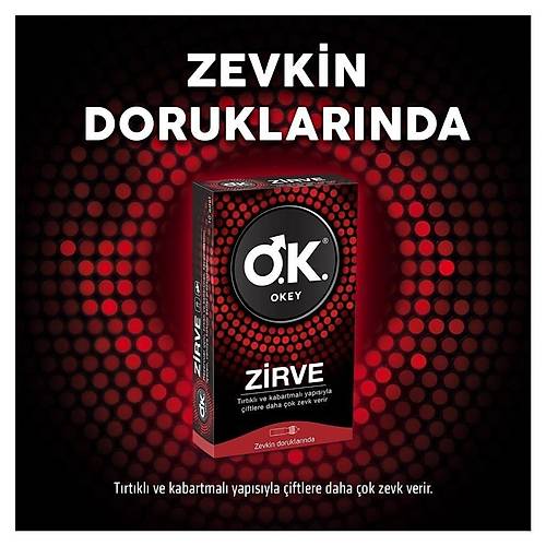 Okey Zirve Zevkin Doruklarnda Trtkl & Kabartmal Prezervatif (1 x 10 Adet)
