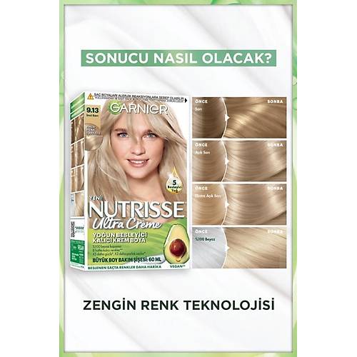 Garnier Nutrisse Youn Besleyici Kalc Krem Sa Boyas 9.13 nci Sar