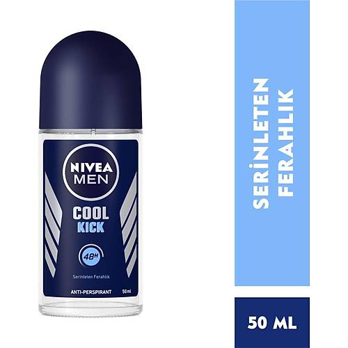 NIVEA Men Erkek Roll On Deodorant Cool Kick 48 Saat Anti-perspirant Koruma 50ml,Serinleten Ferahlk