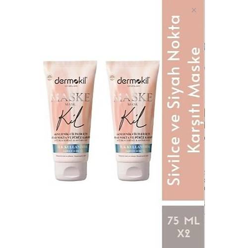 Dermokil Aknejenik 75ML Ciltler Siyah nokta ve Prz Kart Maske 2'li Set 2 X 75 ML