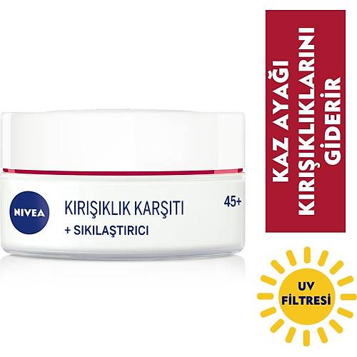 NIVEA + Krem Ya 45+ (50ml),Yaa zel Yz Bakm Kremi,Kays ekirdei ve Shea Ya ile Youn Cilt B