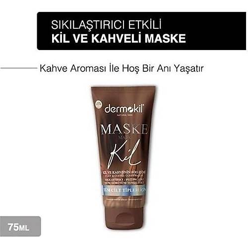 Dermokil Sklatrc Gen Grnm Iin Kahve Ierikli Yz Kil Maskesi 75 ml x 3 Adet