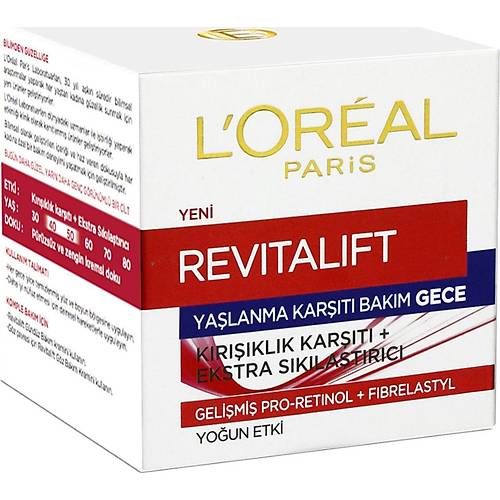 L'Oral Paris Revitalift Gece Bakm Kremi