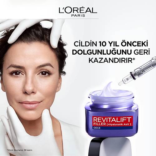 L'Oral Paris Revitalift Filler Youn Dolgunlatrc Yalanma Kart Gece Kremi 50 ml - Hyaluronik