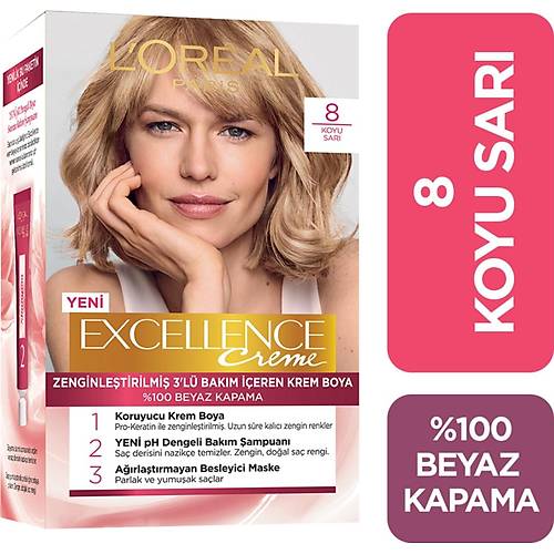 L'Oral Paris Excellence Creme Sa Boyas 8 Koyu Sar