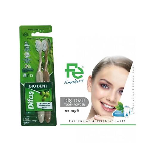 Fe Di Tozu Naneli / Smokers 50 Gr.+ Difa Bio Dent Bio Bazl 2'li Di Fras Yumuak