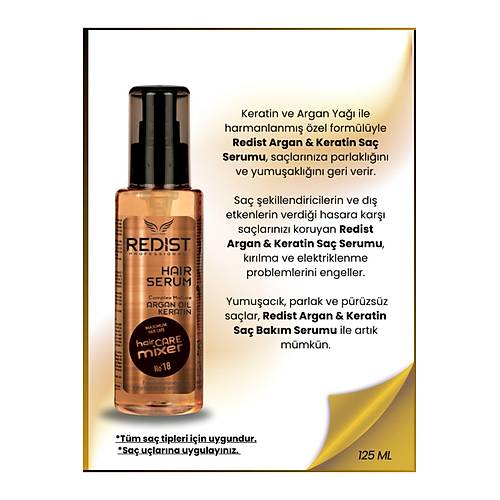  Redist Argan Keratin Sa Serumu 125 Ml 8697926017520